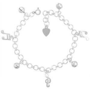 Musical Notes and Jingle Bells Charm Bracelet